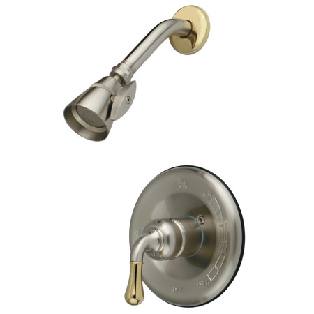 KINGSTON BRASS Shower Faucet, Brushed Nickel/Polished Brass, Wall Mount GKB1639SO